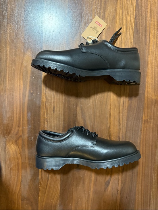 Supreme®/Dr. Martens Postal Supreme Black Smooth Leather Logo SS26 Size 11